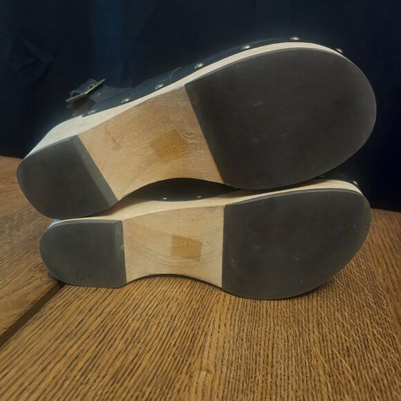 Silent D x Anthropologie Georgia Slingback Clogs Sz 38 us 7.5-8 Black - Picture 10 of 10